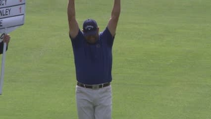 Jason Gore cards an albatross on the par-5 18th hole at Farmers
