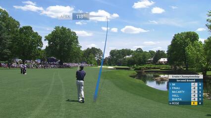 Justin Rose's 44-foot approach sets up birdie on No. 7 at Truist Championship