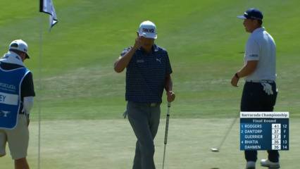 James Hahn holes birdie putt from well off the green at Barracuda
