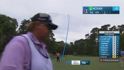 Andrew Novak's 139-yard approach sets up birdie on No. 3 at RBC Heritage
