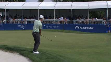 Nick Hardy chips it close to set up birdie at Albertsons Boise Open