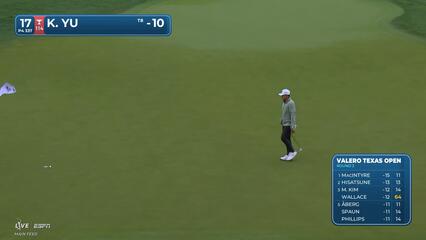 Kevin Yu drains 4-inch putt for birdie on No. 17 at Valero