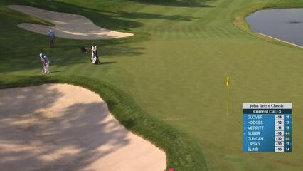 Fabián Gómez holes 52-foot approach for birdie on No. 18 at John Deere