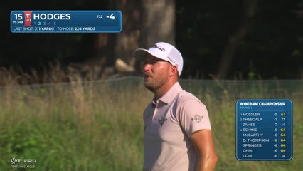 Lee Hodges sinks 8-foot putt for birdie on No. 15 at Wyndham