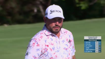 Andrew Novak holes 95-foot bunker shot for birdie on No. 13 at Mexico Open