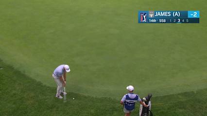 Benjamin James judges slope with chip to yield birdie at Rocket Mortgage