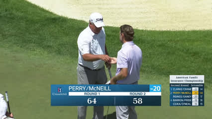 Team Perry/McNeill makes birdie on No. 18 at American Family Insurance Championship