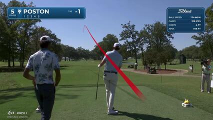 J.T. Poston drains 45-foot eagle putt long par 5 at Sanderson Farms