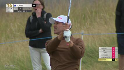 Adam Scott's 157-yard approach sets up birdie on No. 16 at Genesis Scottish Open