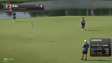 Aaron Rai sinks 50-foot birdie putt on No. 3 at BMW Championship