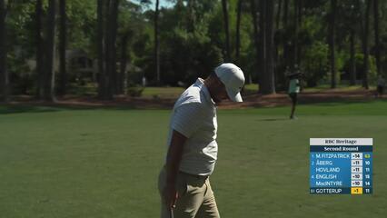 Chris Gotterup gets up-and-down from 105 yards for birdie on No. 12 at RBC Heritage