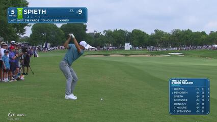 Jordan Spieth drains 4-foot putt for birdie on No. 5 at THE CJ CUP