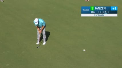 Lee Janzen rolls in birdie putt at TimberTech Champ