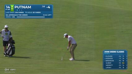 Andrew Putnam drains 6-foot putt for birdie on No. 14 at John Deere