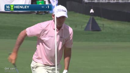 Russell Henley chips in from 5 feet for birdie on No. 16 at Arnold Palmer