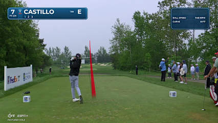 Ricky Castillo holes out for birdie from 16-feet on No. 7 at RBC Canadian