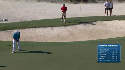 Hideki Matsuyama sinks 12-foot birdie putt on No. 6 at Hero World Challenge