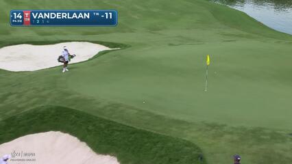 John VanDerLaan drains 3-foot putt for birdie on No. 14 at THE CJ CUP
