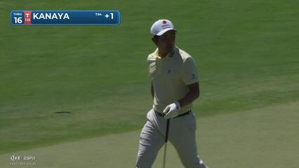 Takumi Kanaya holes 30-foot approach for birdie on No. 16 at Charles Schwab