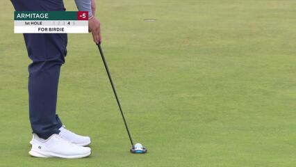 Marcus Armitage sinks 24-foot birdie putt on No. 1 at Genesis Scottish Open