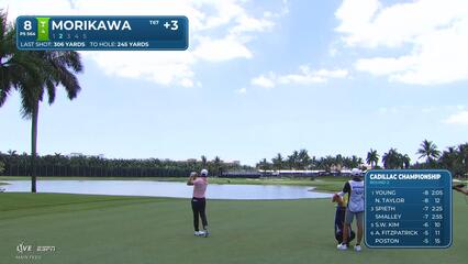 Collin Morikawa reaches par-5 No. 8 in two, makes birdie at Cadillac