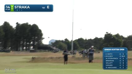 Sepp Straka drains 15-inch birdie putt on No. 14 at Genesis Scottish Open