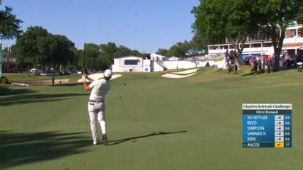 Abraham Ancer throws a dart to set up birdie at Charles Schwab