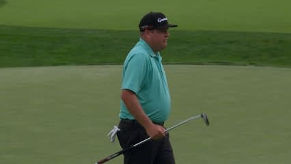 Carl Pettersson’s 258-yard approach clangs off flagstick on No. 7 at the Memorial
