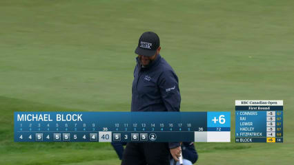 Michael Block sinks a 27-foot birdie putt on No. 14 at RBC Canadian