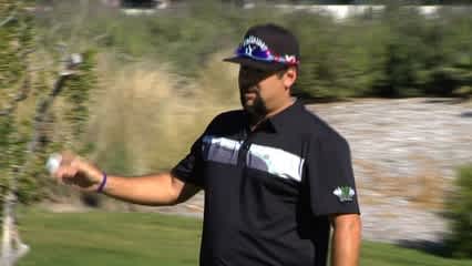 Andres Gonzales scrambles for birdie at Shriners