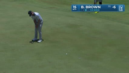 Blades Brown sinks 3-foot birdie putt on No. 15 at Corales Puntacana