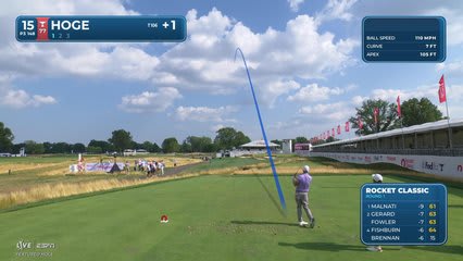 Tom Hoge hits tee shot to 12 feet, sets up birdie on No. 15 at Rocket Classic