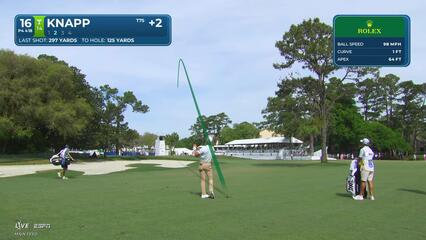 Jake Knapp sinks 23-foot birdie putt on No. 16 at RBC Heritage