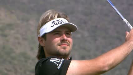 Victor Dubuisson sticks a beautiful tee shot on No. 3 at Accenture