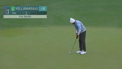 Sudarshan Yellamaraju drains 15-foot birdie putt on No. 17 at Valero