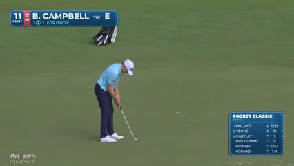 Brian Campbell hits tee shot to 9 feet, sets up birdie on No. 11 at Rocket Classic