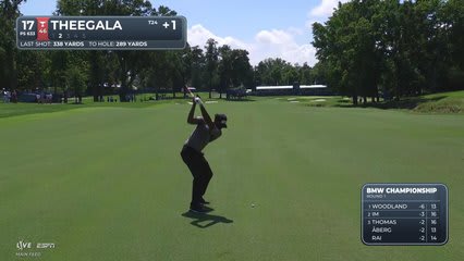 Sahith Theegala drains 5-foot birdie putt on No. 17 at BMW Championship
