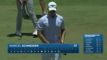 Marcel Schneider's 79-yard approach sets up birdie on No. 14 at Corales Puntacana
