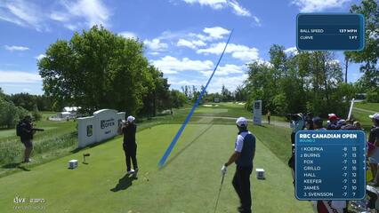 Emiliano Grillo sinks 22-foot birdie putt on No. 7 at RBC Canadian