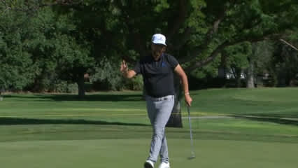 Roger Sloan makes birdie on No. 8 to take the lead at Utah Championship