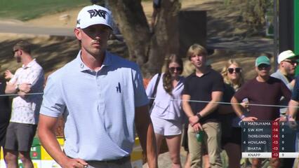 Jake Knapp sinks 21-foot birdie putt on No. 9 at WM Phoenix Open