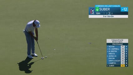Jackson Suber drains 20-foot putt for birdie on No. 10 at Mexico Open