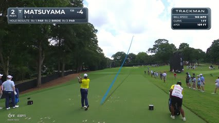 Hideki Matsuyama hits tee shot to 11 feet, sets up birdie on No. 2 at TOUR Championship