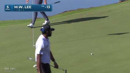 Min Woo Lee makes birdie on No. 5 at The American Express