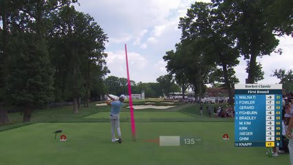 Jake Knapp sinks 29-foot birdie putt on No. 9 at Rocket Classic