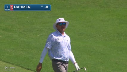 Joel Dahmen sinks 29-foot birdie putt on No. 1 at Wyndham