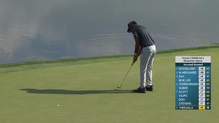 Sahith Theegala makes 8-foot birdie putt on No. 16 at Texas Children's