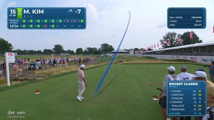 Michael Kim sinks 37-foot birdie putt on No. 15 at Rocket Classic