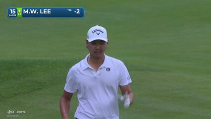 Min Woo Lee sinks 5-foot birdie putt on No. 15 at Travelers
