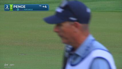 Marco Penge drains 4-foot putt for birdie on No. 2 at RBC Heritage
